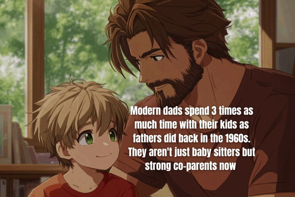 A father and son having a conversation together