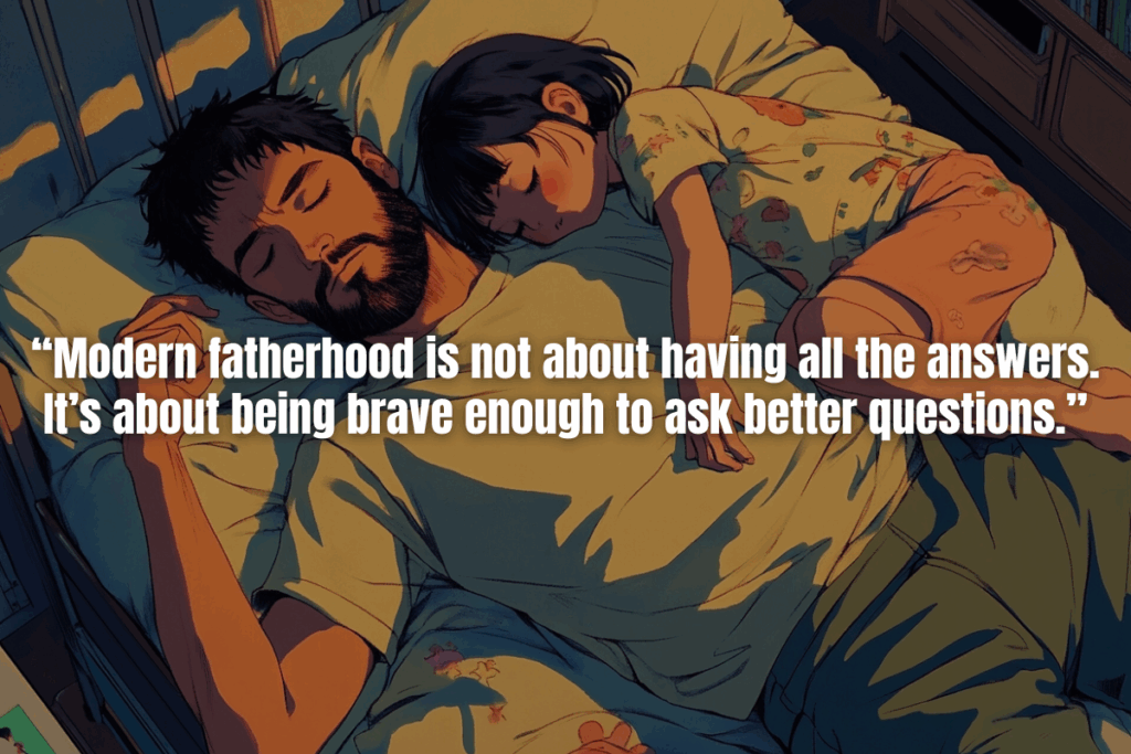 A father sleeping in his young daughters bed, her asleep on top of him