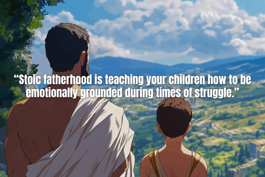 a father teaching stoic fatherhood principles to his son