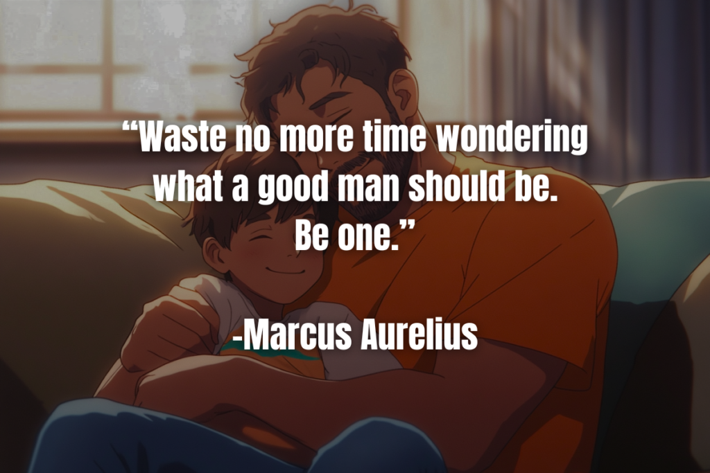 A stoic quote from Epictetus. Be a good man and a good father.