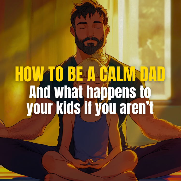 A father and daughter meditating