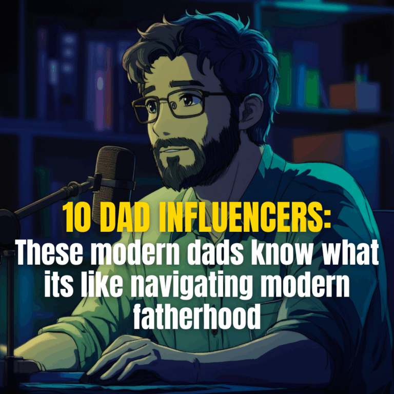 A father talking into a microphone